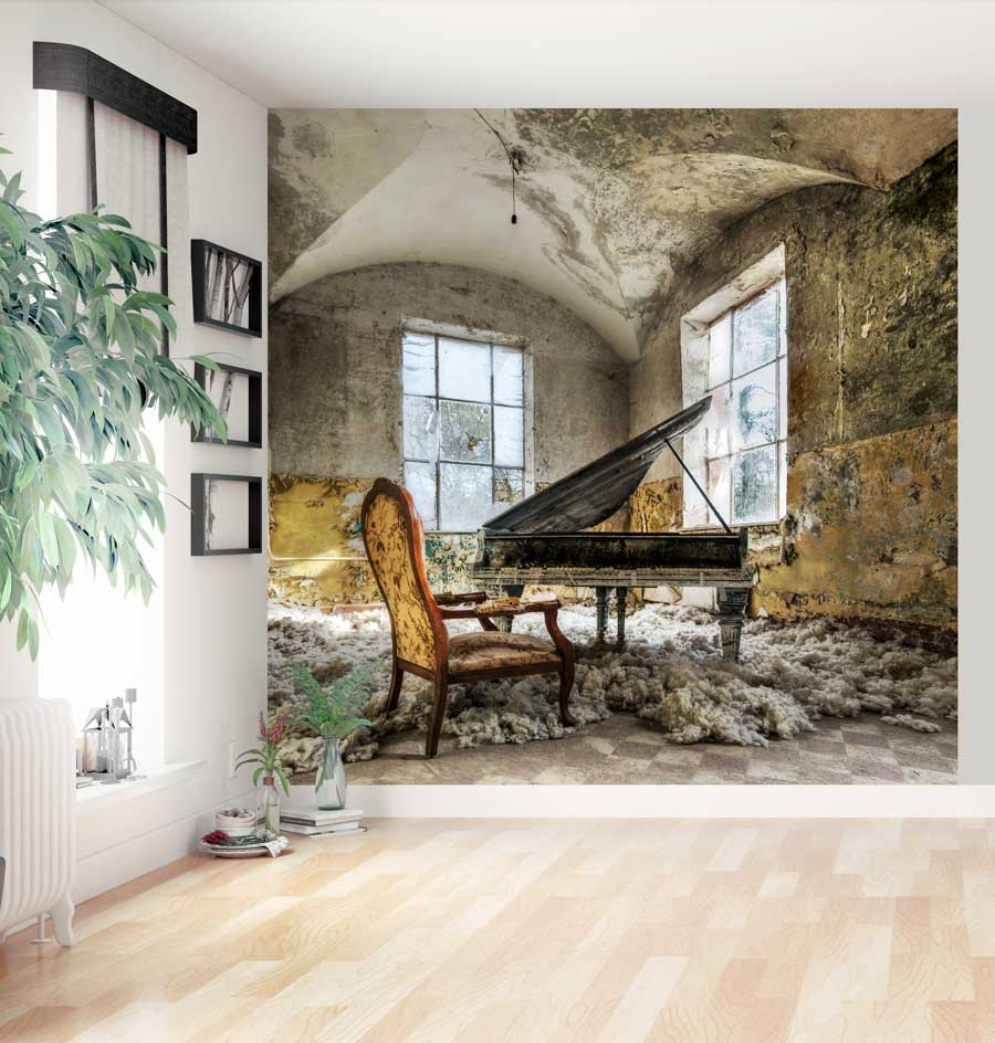 Vlies fotobehang Oude piano