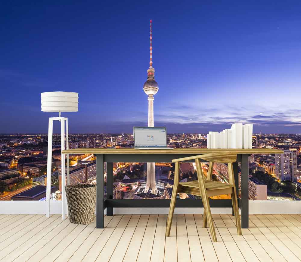 Vlies fotobehang Berlijn Skyline