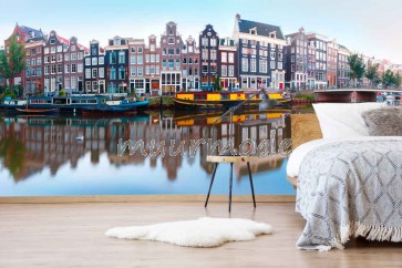 Vlies fotobehang Panorama van Amsterdam