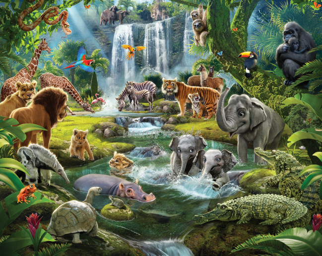 Walltastic Jungle Safari dieren |