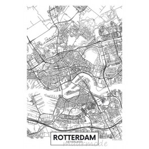 Fotobehang Plattegrond Rotterdam