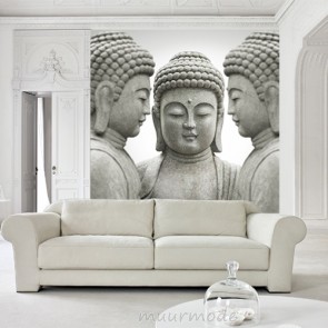 Vlies fotobehang Grijze Boeddha beelden