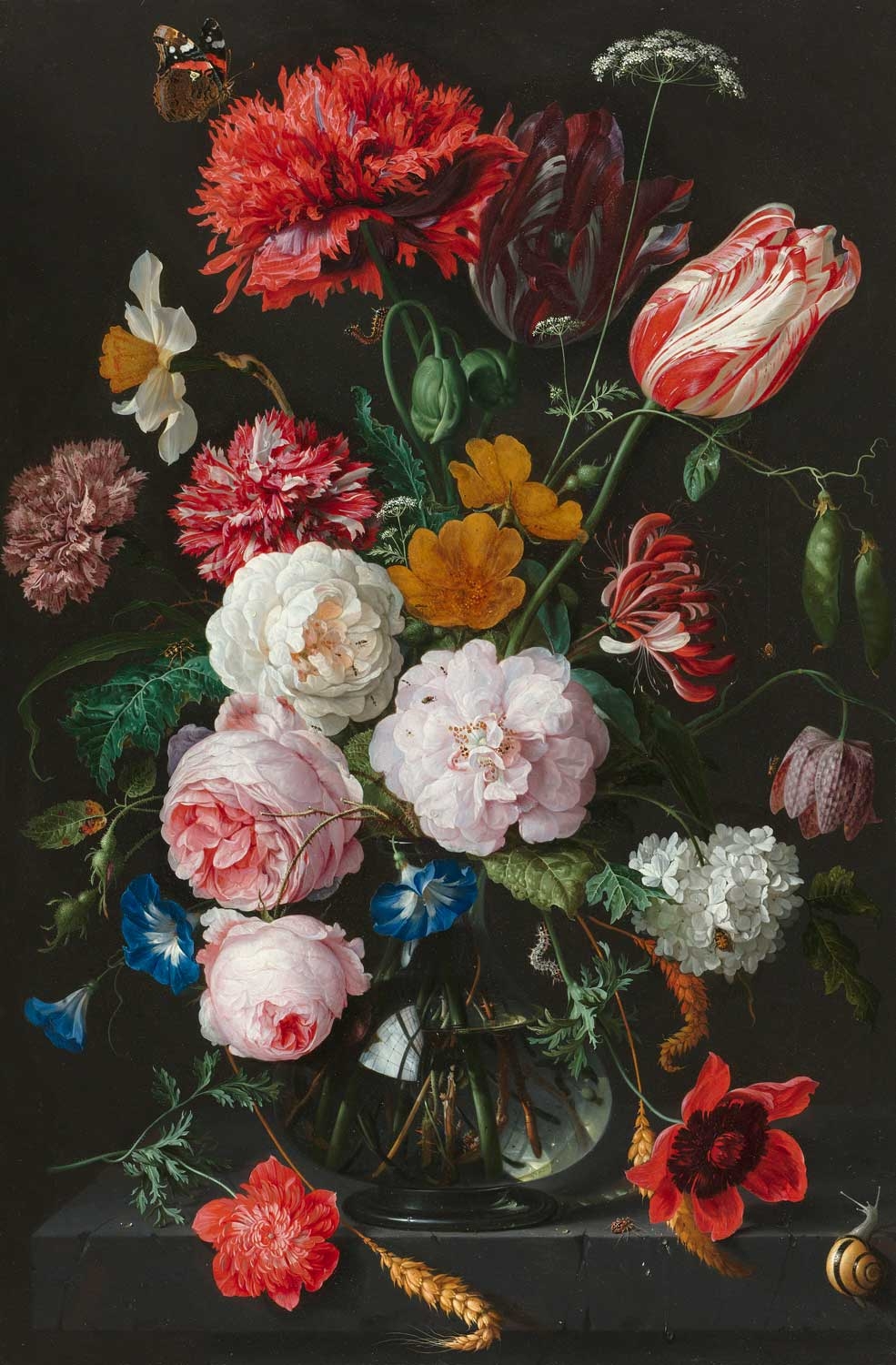 Image of Canvas schilderij Still Life with Flowers in a Glass Vase CV_FLR19