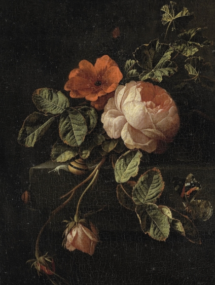 Canvas schilderij Stilleven met rozen